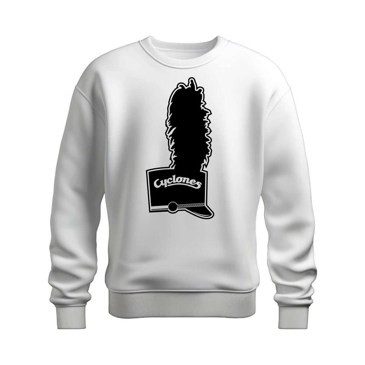 CI Sport Cyclone Marching Band Shako Hat White Crewneck